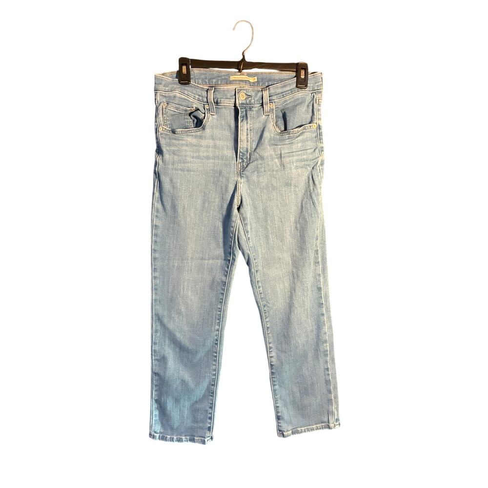 Levi's 724 High Rise Straight Jeans Women 31 Blue Medium Wash Denim